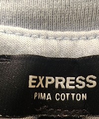 Express Light Blue Pima Cotton Floral Print T-Shirt Large