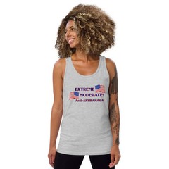 “Extreme Moderate” Unisex Tank Top Centrist Politics Anti-MAGA Anti-Antifa