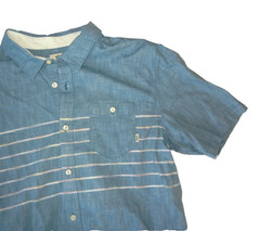 VANS Blue Jean Denim-Style Cotton BUTTON-UP T-SHIRT Summer Surf Skate Men’s L