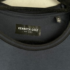 Kenneth Cole New York Men Navy Blue Cotton Stretch Crew Neck Chic T-Shirt Size M