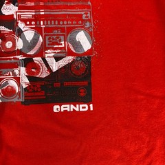 AND1 Graphic T-Shirt Men’s XL Red Basketball Boombox Hip Hop Short Sleeve Tee