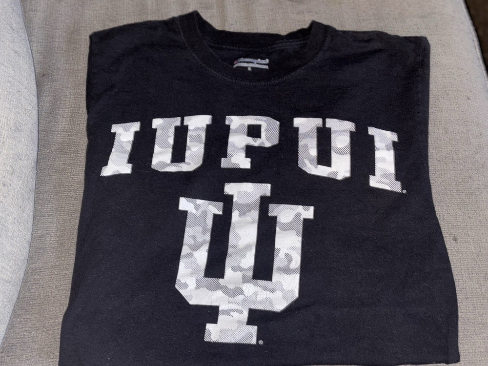Champion Men’s Black Graphic Print Crew Neck T-Shirt Size S Logo “TUF U”