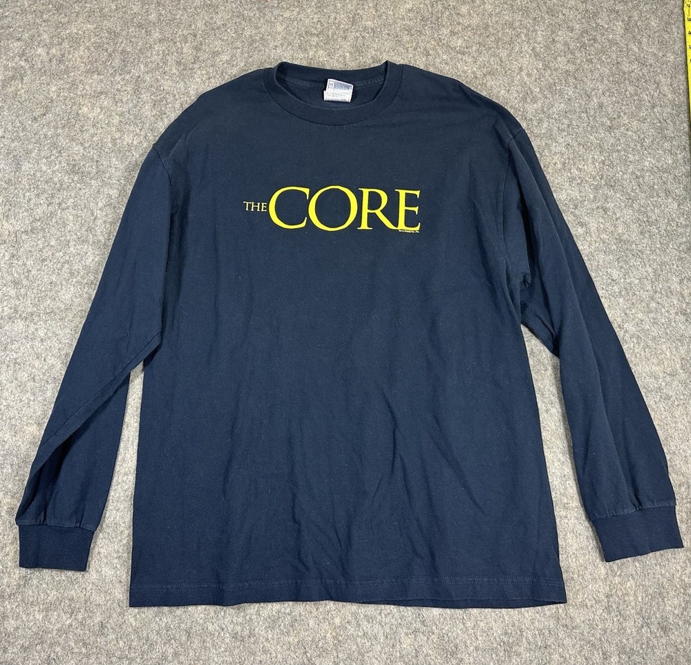 Vintage The Core Sci-Fi Movie Promo T-Shirt 2003 Aaron Eckhart Long Sleeve