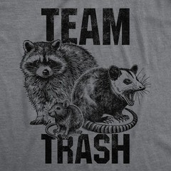 Mens Funny T Shirts Team Trash Sarcastic Raccoon Graphic Novelty Tee For Men