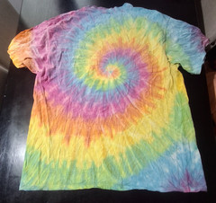 PAC-MAN by Bandai Namco C-Life Group Large Tie Dye Rainbow T-Shirt Mens