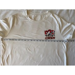 Coors Cowboy Graphic T-Shirt Mens XL Cream Western Bucking Bronco Short Sleeve