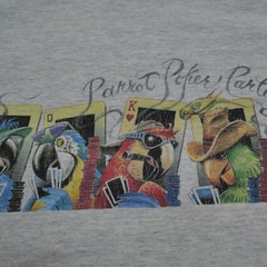 Vintage Caribbean Soul T Shirt Mens XL Grey Parrot Poker Party 2006 Y2K