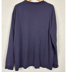 Carhartt FR Flame Resistant Long Sleeve Pocket T-Shirt Navy Blue Distressed Mens