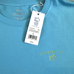 Southern Tide Mens Take The Helm SS Graphic T-Shirt Aquarius Blue Size Large NWT