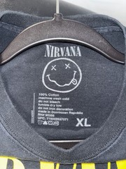 Nirvana Smiley Face Graphic Band T-Shirt Black XL