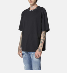 RICHMOND X Men’s UMP25262TS AYT Black White Short Sleeve Over T-Shirt