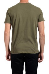 Roberto Cavalli Men’s Olive Green Graphic Print Crewneck T-Shirt US M IT 50