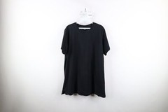 Vintage 90s Lands End Mens Large Faded Blank Short Sleeve T-Shirt Black Cotton