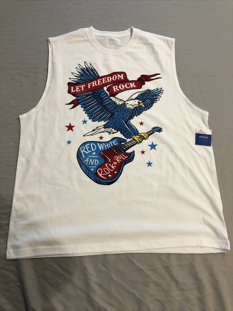 Way To Celebrate! Patriotic Men’s Graphic Muscle T-Shirt Size XL