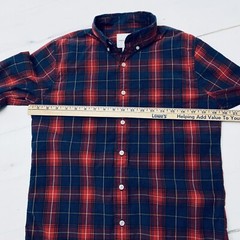 American Eagle Shirt Red Blue Plaid Classic Fit Men Small 100% Cotton Americana