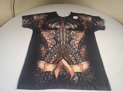 Aquaman Shirt Mens Large Black Full Wrap AOP 2-Sided Marvel Comics Movie Promo