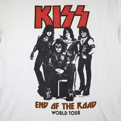 Kiss End Of The Road Mens Graphic T-Shirt White Short Sleeve Crew Neck