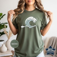 Ocean Wave Beach Line Art Minimalist Coastal Marine Comfort Tee