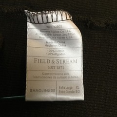 Field & Stream Henley Thermal Shirt Men XL Green Long Sleeve Waffle Knit Outdoor
