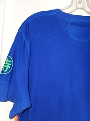 RLX Ralph Lauren Shirt Mens Large Blue Hawaiian Pacific Henley Short Sleeve