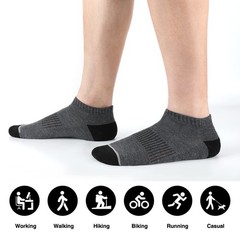 Men’s Black Ankle Socks 10 Pack Low Cut Athletic Size 613