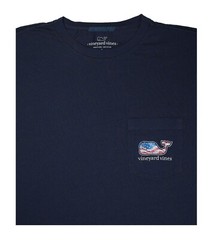 NWT Vineyard Vines Men SS Pocket Crew Tee T-Shirt “AMERICANA FLAG WHALE EDITION”