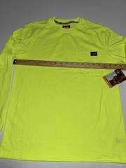 Wrangler Work Men Small Pocket Shirt Hi Vis Yellow Construction UPF Wicking NWT