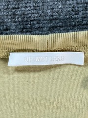 Helmut Lang Shirt Mens Large Tan Logo Graphic Crewneck Short Sleeve Back Print