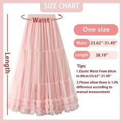 Tulle Skirts for Women Long Pleated Maxi Skirt High Elastic Waist A Line Full…