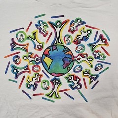 Vintage World View Tshirt XXL Peace Love Harmony Coexist 90s Single Stitch Retro