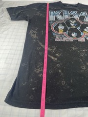 KISS Alive In ’77 T-Shirt XXL Black Bleach Wash Distressed Graphic Band Tee 2019