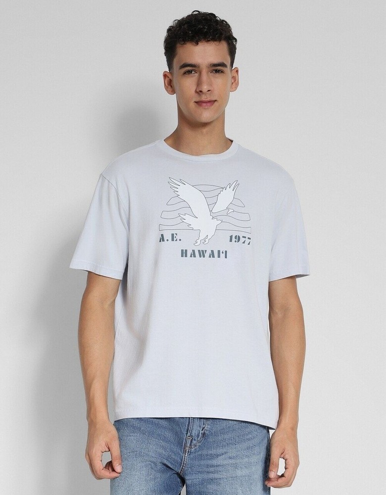 American Eagle Graphic T-shirt Mens M Gray Casual Weekend Retro 1977 Hawaii NWOT