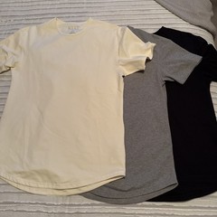 Lot of 3 BYLT Premium Basics T Shirt Mens Medium Drop Cut S/S Lux Curved Hem