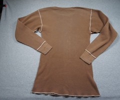 Hometown Thermal Shirt Mens XL Brown Waffle Knit Long Sleeve Made in USA Casual