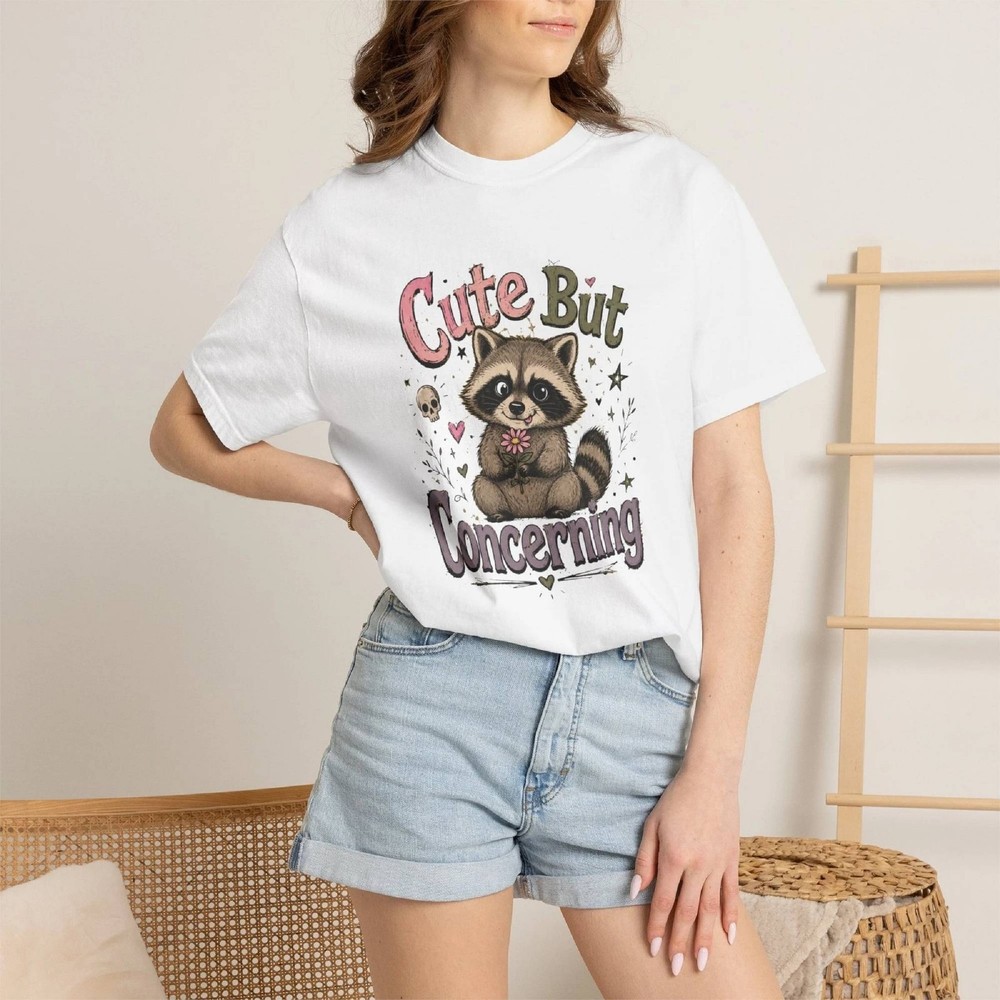Cute But Concerning Raccoon T-Shirt | Cute Raccoon Illustration S-5XL FREESHIPS