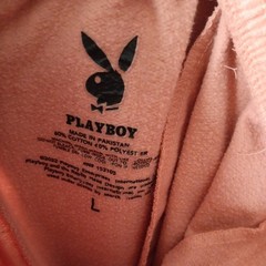 Playboy Pink Fleece Sweat Shorts Drawstring Elastic Waist Logo Womens L