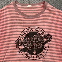 Vintage Body Glove Stripe Logo T-Shirt Men’s XL Red Surf Beach Faded 90s VTG