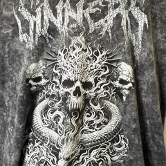 Brisco Apparel Skulls T-Shirt Men Large Graphic Print Dark Gray