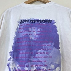 Vintage 90’s Tim McGraw Country Music Cowboy Tour Concert White Tee Shirt – L