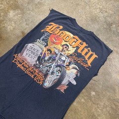 Vintage 1997 Boot Hill Saloon Biker Biketoberfest Cut Off Muscle Shirt Large