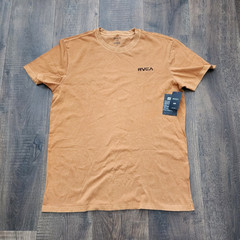 RVCA Men’s Logo T-Shirt Rusty Cotton Knit Short Sleeve Crew Neck Regular M