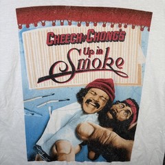 Vintage Cheech And Chong Shirt Mens Large White Up In Smoke Movie Promo USA Weed