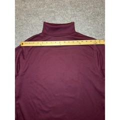 Eddie Bauer Vintage Turtleneck Shirt Large Burgundy Made in USA Cotton Blend