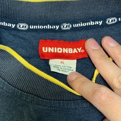 Unionbay T Shirt Mens XL Navy Gray Colorblock Short Sleeve Crew Neck Casual Wear