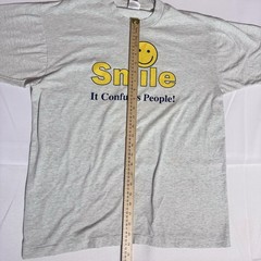 Best Tag VTG Graphic TEE, 50/50, USA, Smiley, Gray, Male/Female, Large