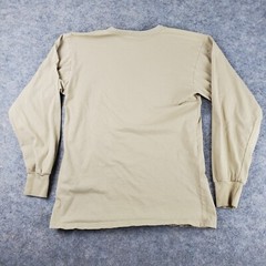 Rothco Shirt Men Medium Beige Crew Neck Long Sleeve Stretch Pullover 100% Cotton