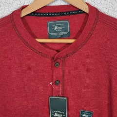 G.H. Bass & Co. Men’s Yosemite Henley Long Sleeve Shirt Large New With Tags Red