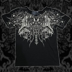 XL Affliction “Haunted Passage” Reflective Short Sleeve T-shirt – Skulls & Wings