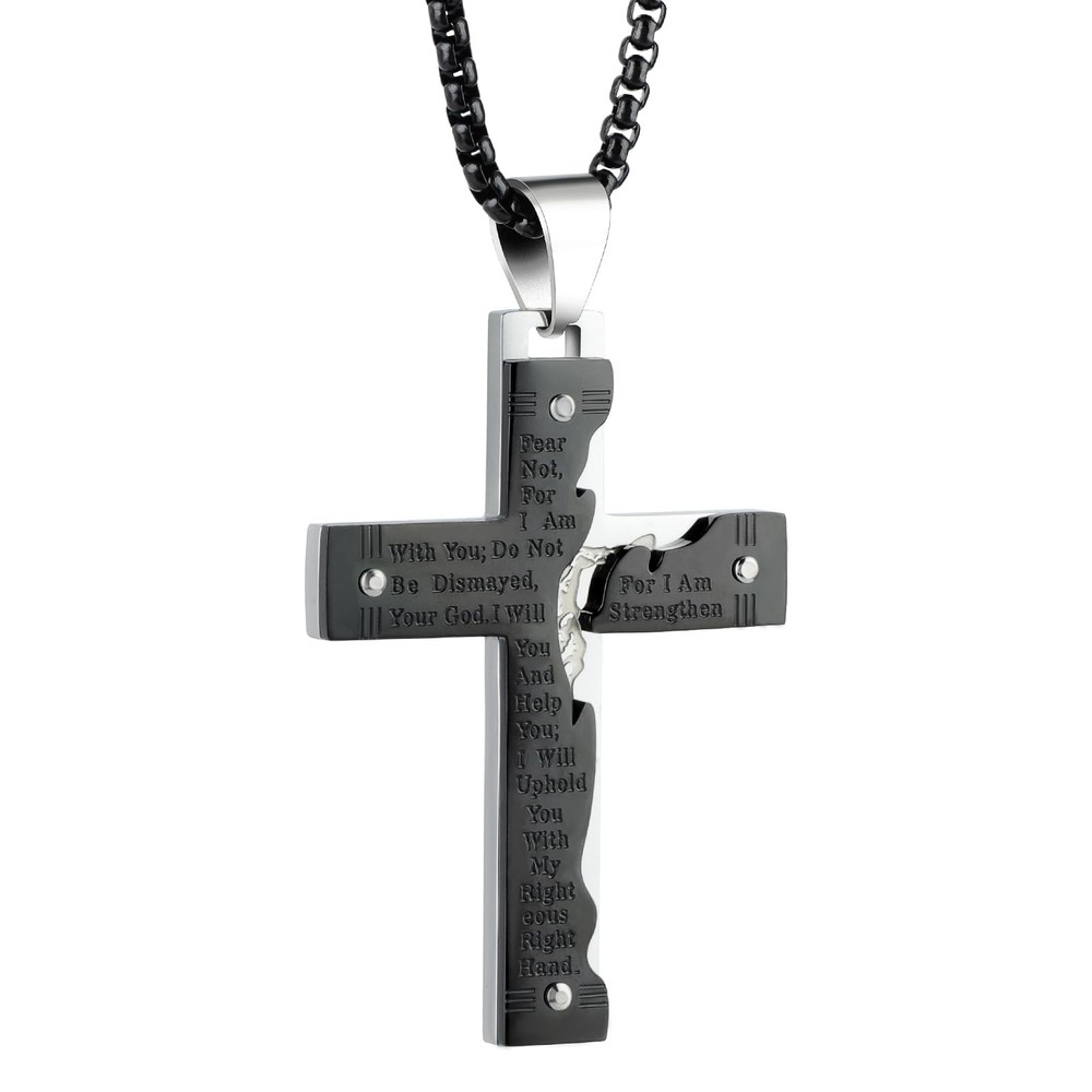 Cross Pendant for Car Rear View Mirror Decor Hanging Ornament Stainless Steel…