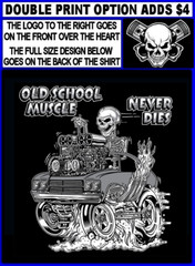 1970 Hot Rod Muscle Car Outlaw Gasser Drag Race Cartoony Skeleton T-shirt OM14